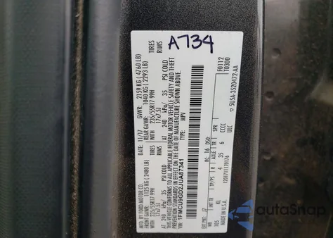 2018 Ford Escape Se z USA, uszkodzony, nr VIN 1FMCU9GD2JUA87341